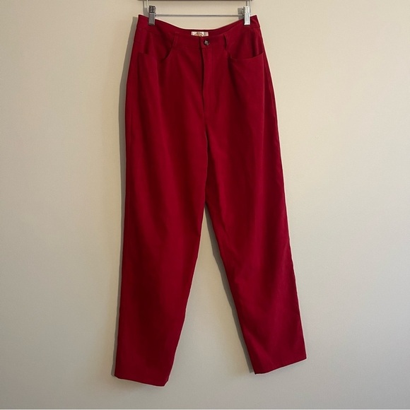 VTG Talbots Women’s 8 Velvety High Rise Red Pants Stretch Holiday Comfy Chic - Picture 9 of 12